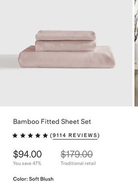 Quince Bamboo Sheet Set in Soft Blush